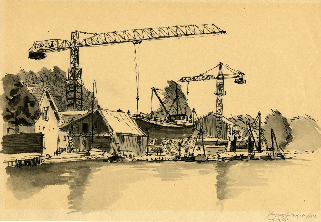 Dirk van Dien, Scheepswerf Boot aan de Rotterdamseweg 466, 1981 (TMS 3520)