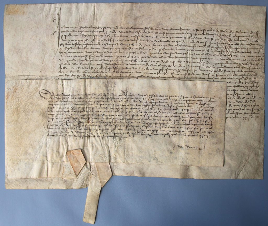 Oorkonde van David van Bourgondiƫ, bisschop van Utrecht, 1462 (Archief 435, inv.nr 10, charter 5342)