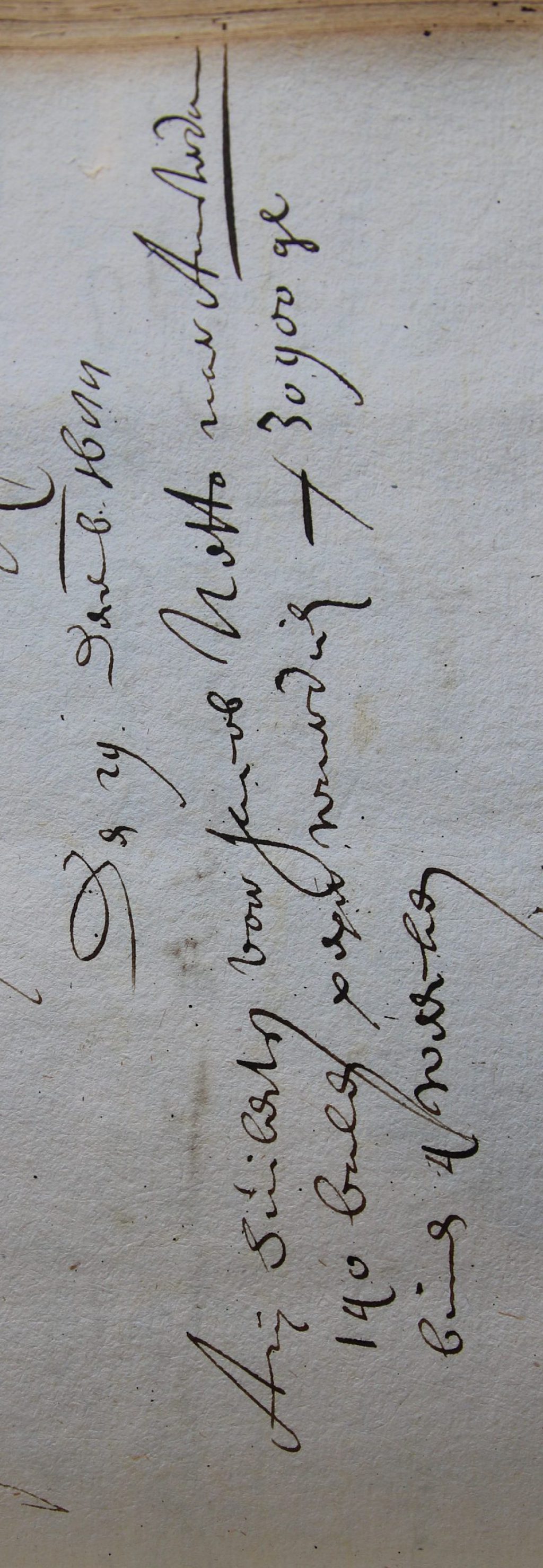 De vracht van Arij Huiberts in 1688 uit het register van binnenlandse paspoorten, 1646-1737 (Archief 1, inv.nr 4084, v. 77)