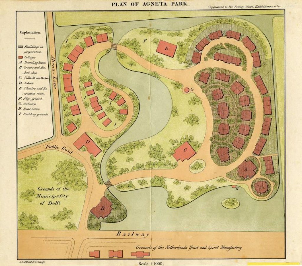 Ontwerp voor het Agnetapark door L.P. Zocher, ca. 1881 (TMS 1038)