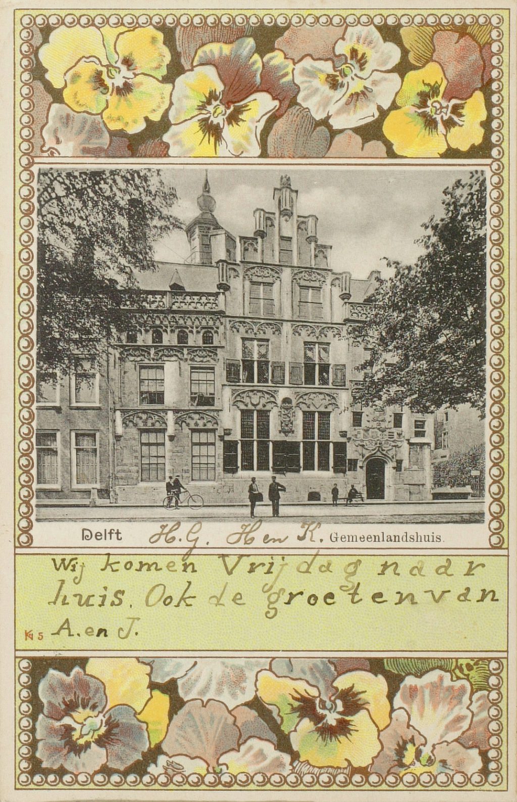 A.W. Segboer, Ansichtkaart van het Gemeenlandshuis, ca. 1900 (TMS 52763)