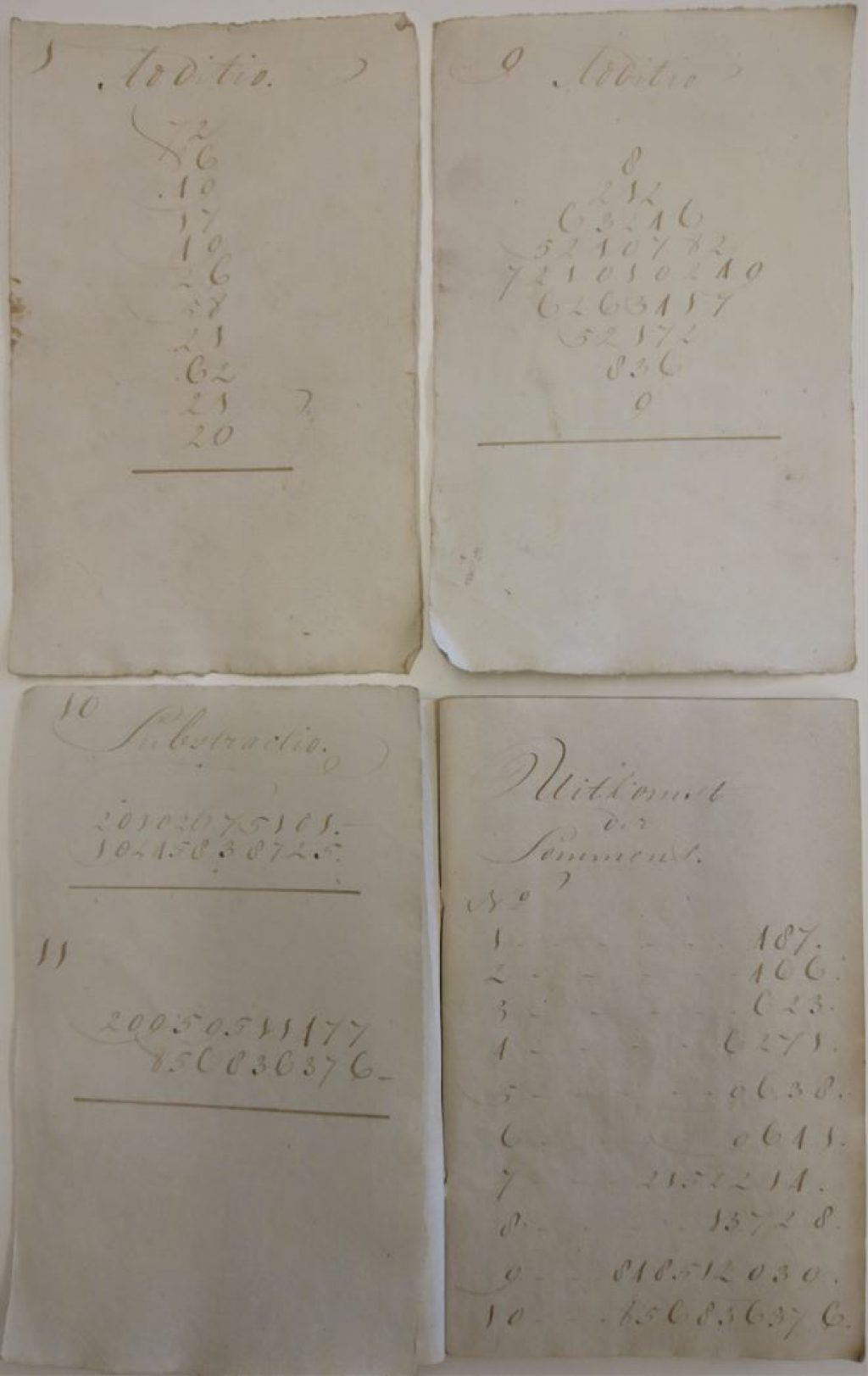 Opgaven en antwoordenboekje voor het rekenonderwijs op de armenschool, 18e eeuw (Archief 447, inv.nr 2052 en 2053)