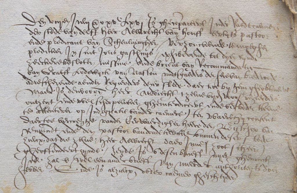 Pagina uit het ‘Register Troublen’, 1566-1567. (Archief 1, inv.nr 4254)