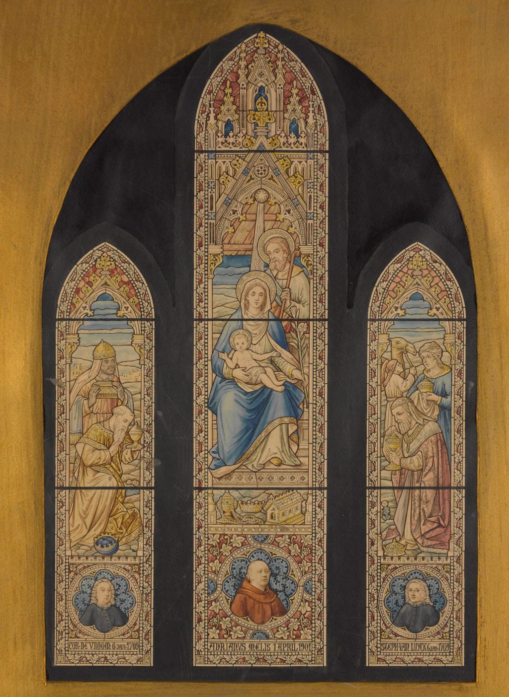 J.H. Tonnaer, Ontwerp voor het Driekoningenraam in de Maria van Jessekerk, ca. 1905 (TMS 64457)